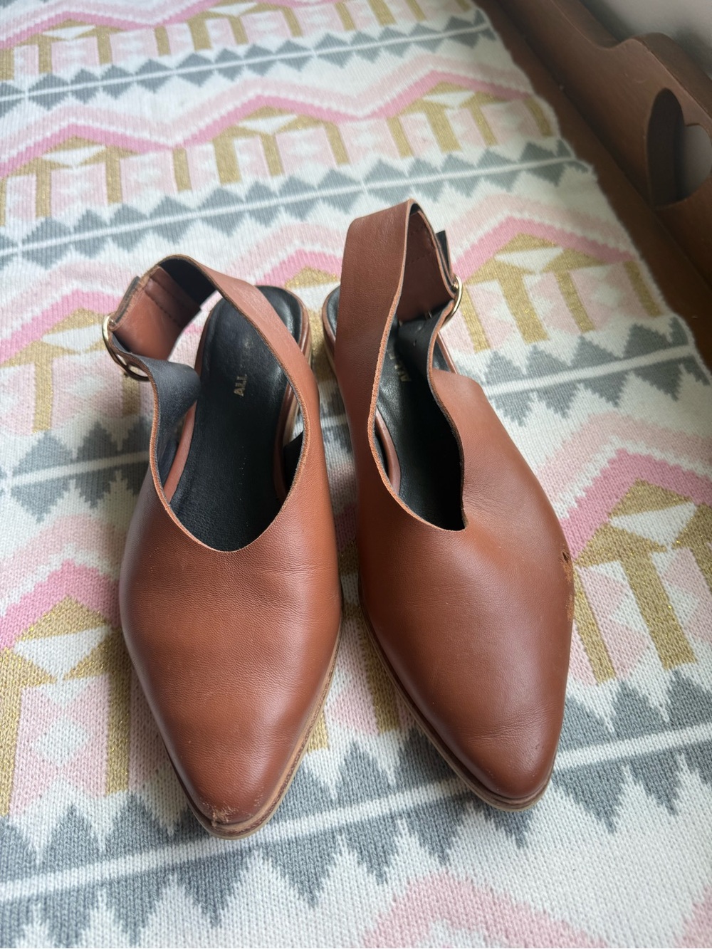Women's Pointed Slingback Flats in Brown